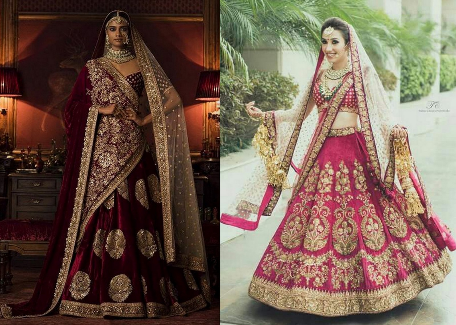 bridal dress with double dupatta