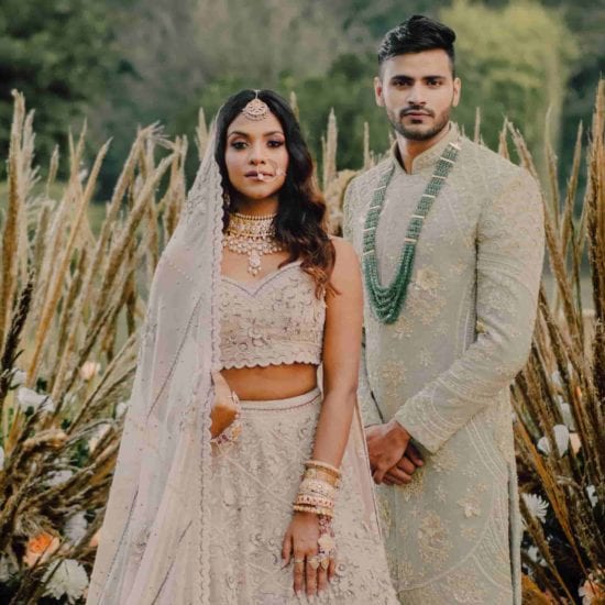 Wedding Couple with Kurta pajama and lehenga