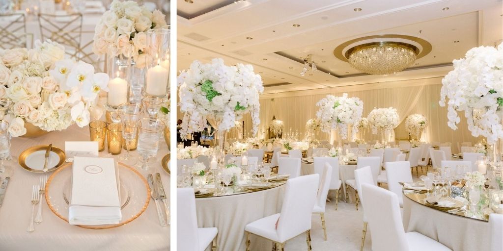White and Gold as Wedding Colour Trends 2021