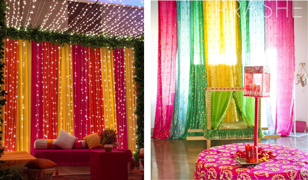 Decoration with Sarees and Dupattas