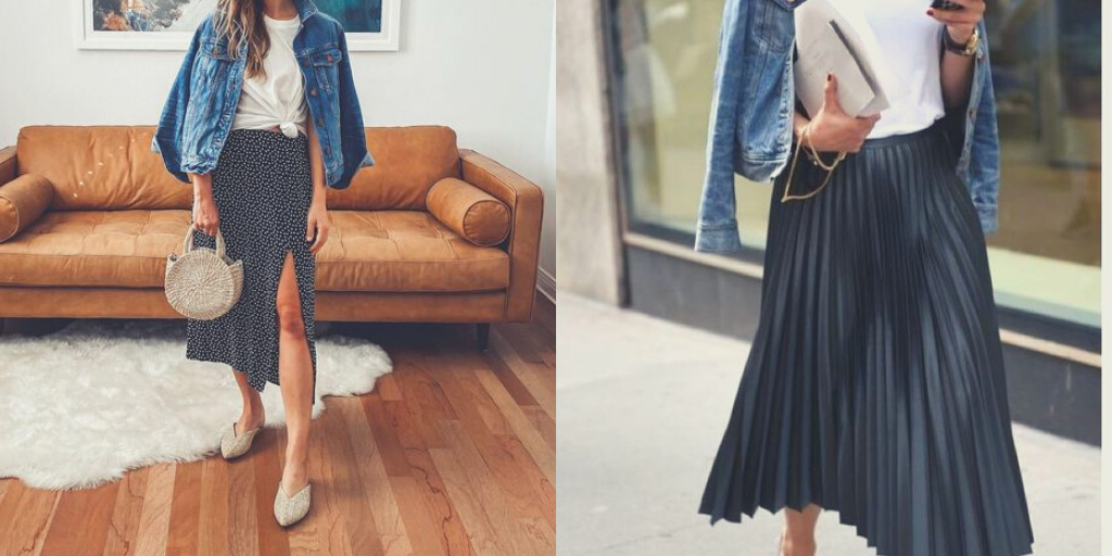 denim style jacket with skirt, denim jacket and skirt