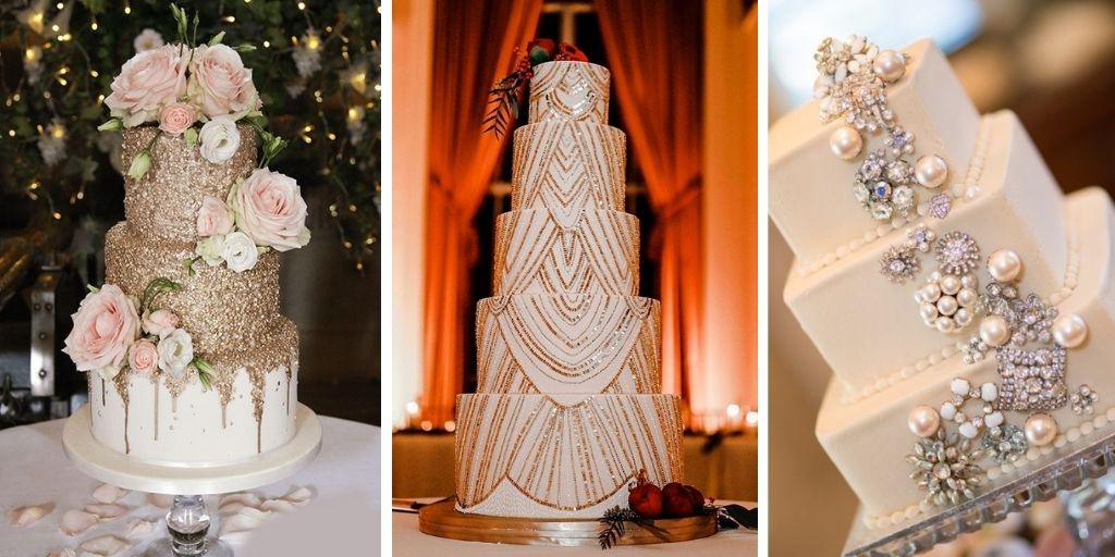 embellished wedding cake