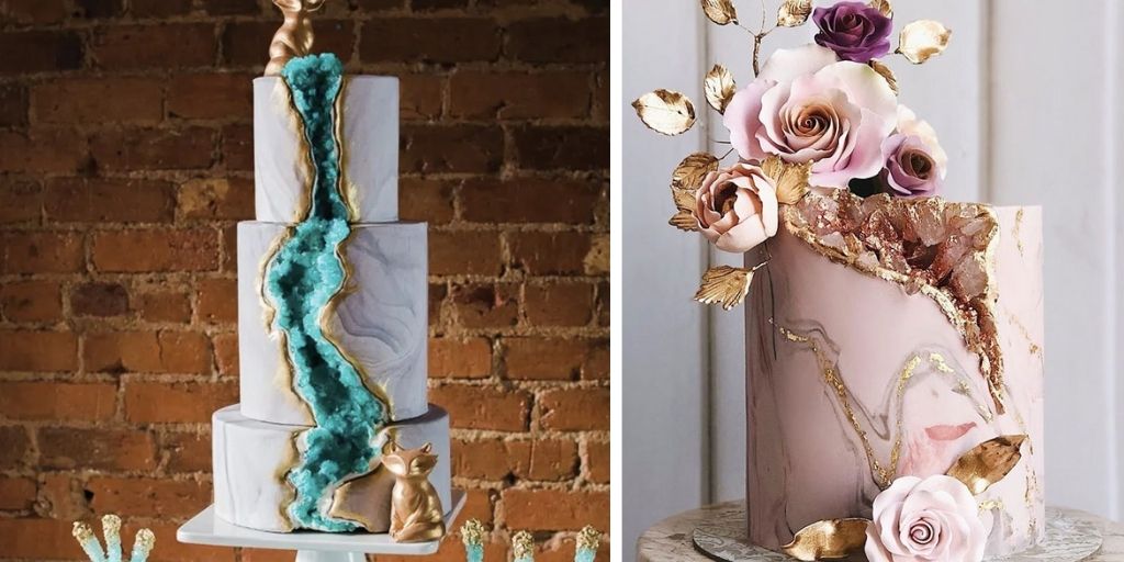 geode wedding cake designs