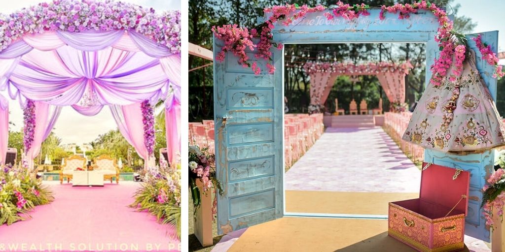 pastel wedding decorations entrance