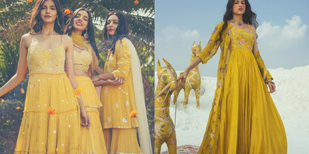 Haldi outfit ideas for girls women/Haldi function dress ideas for  bridesmaid/Haldi dress designs - YouTube