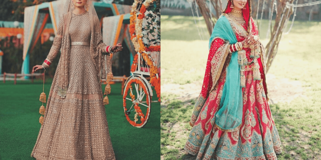 Dholtodoli - A gorgeous Anarkali in the trending colour of the season with  traditional gold kaleeras.... @mehakbajwa__ sure nailed her Anand Karaj  look!!🧡 . For more beautiful bridal inspiration & wedding ideas,