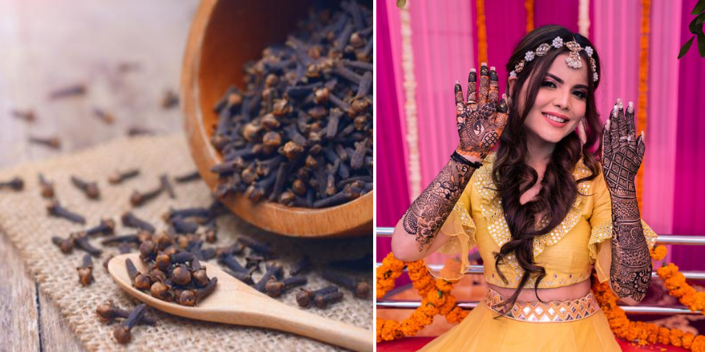 clove steam to make mehendi dark and long lasting