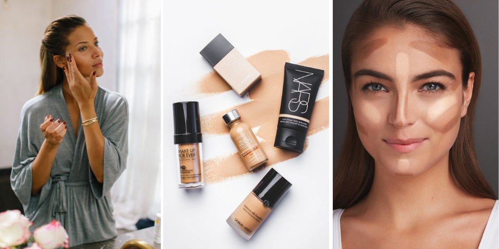 Party makeup at home: foundation