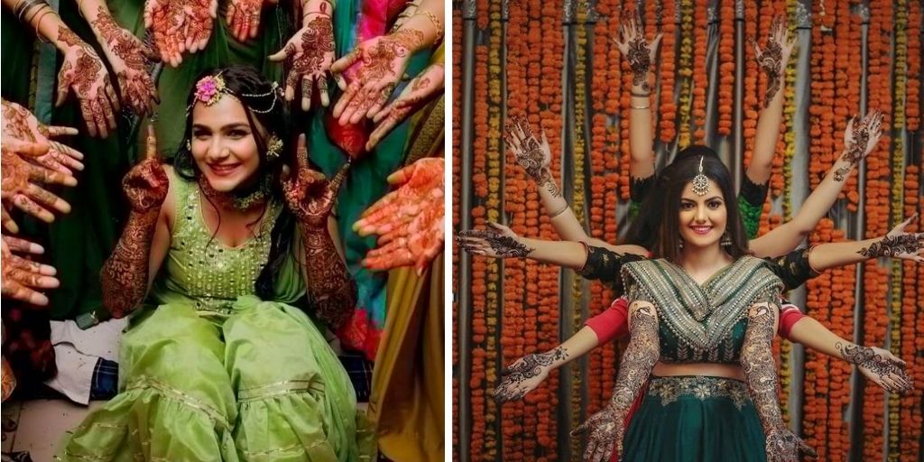 Beautiful Bride and Sister Photo Ideas for your Mehendi Ceremony