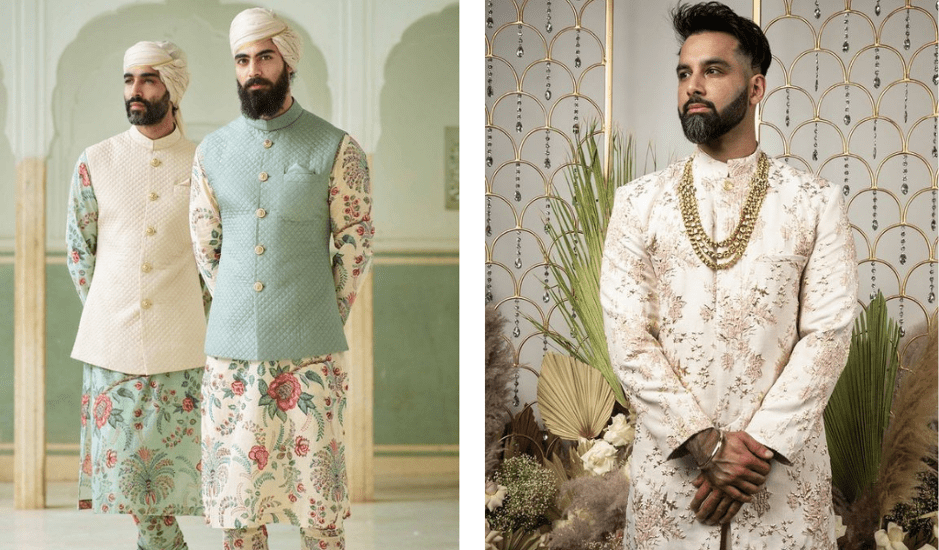Floral edit as wedding dress option for men