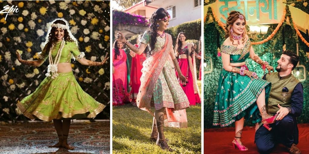 Beautiful orange tulle lehenga for mehendi function. See more on  wedmegood.com #wedmegood #indianwedding #indianbride #l… | Bridal outfits,  Indian outfits, Dresses