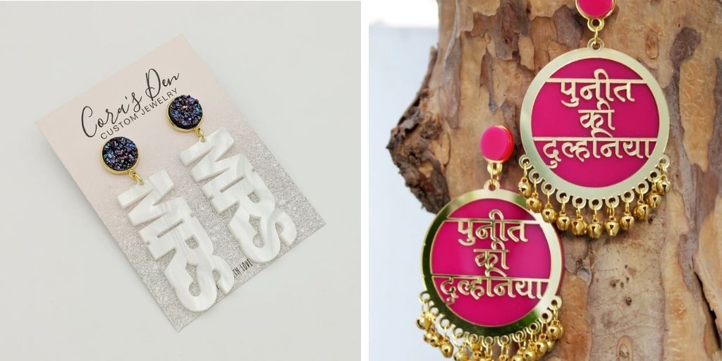 personalized earrings for brides