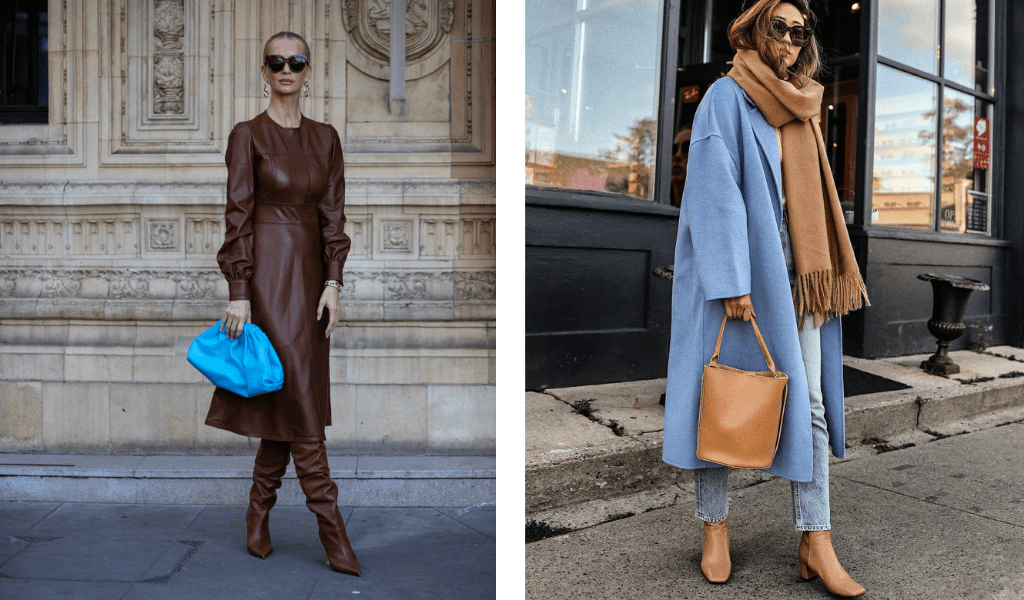 Brown and blue winter colour combinations