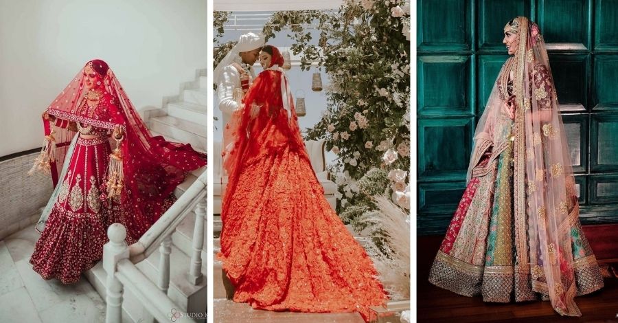 Trend Alert! Lehengas with long veils are in vogue | Sabyasachi bridal,  Sabyasachi bridal collection, Muslim wedding dresses