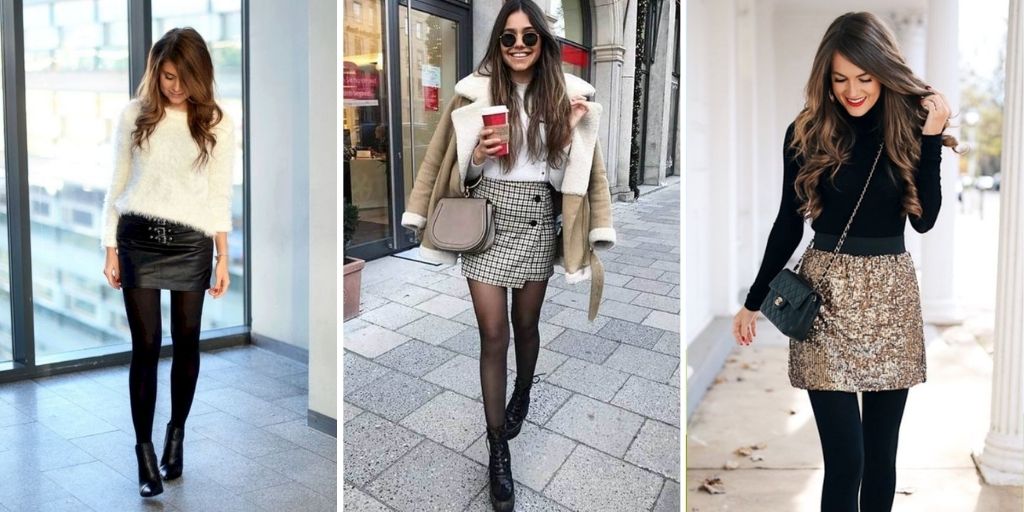 how to wear short skirts in winter