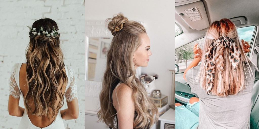 Here are some ways to achieve a half up half down hairstyle - Styl Inc