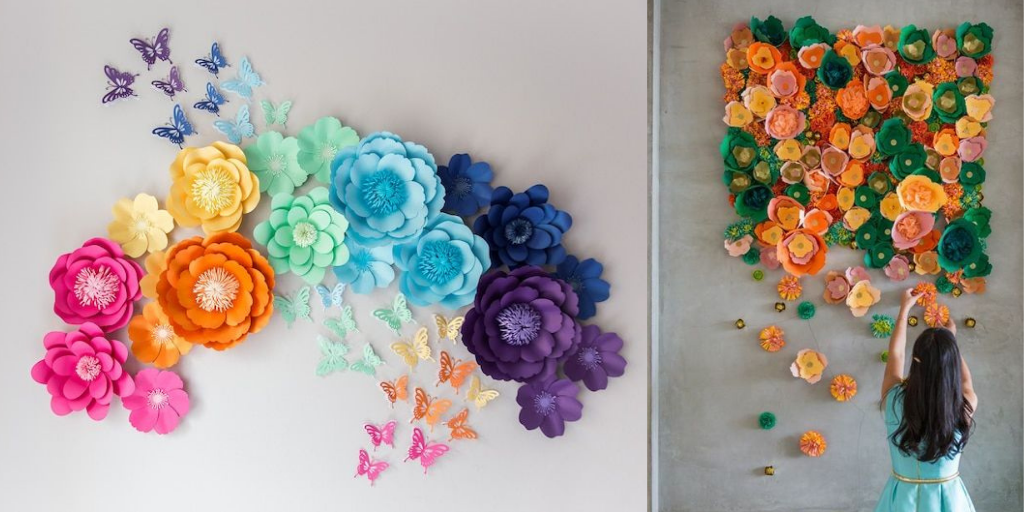 Paper Flower Wall Decoration Ideas - Styl Inc
