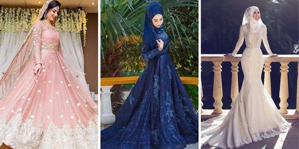Muslim High Neck Wedding Dresses Long Sleeves Applique Bridal Gowns Sweep  Train | eBay