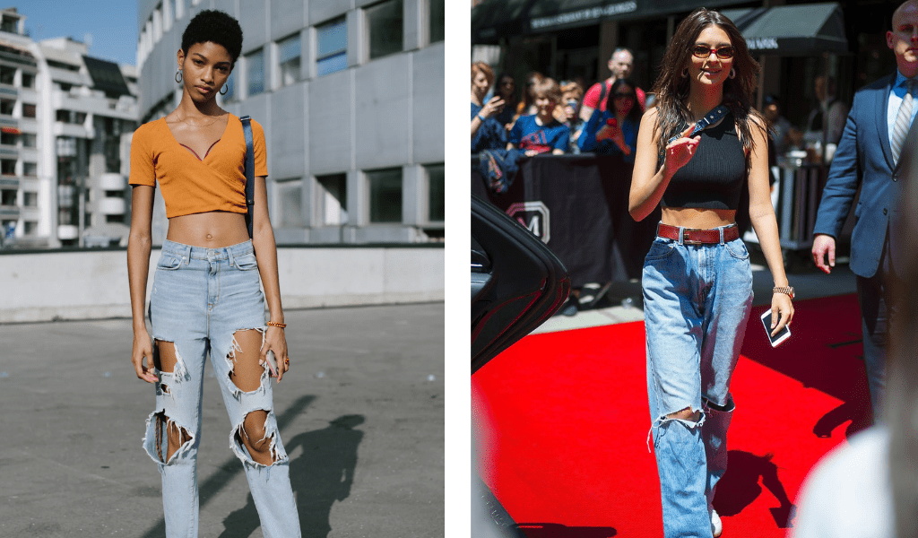 Style Ripped Jeans with a ashort Top