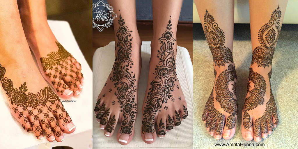 mehendi designs for feet - arabic 
