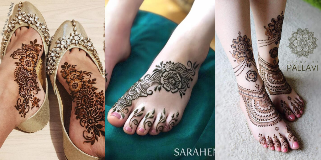 mehendi designs for feet - floral