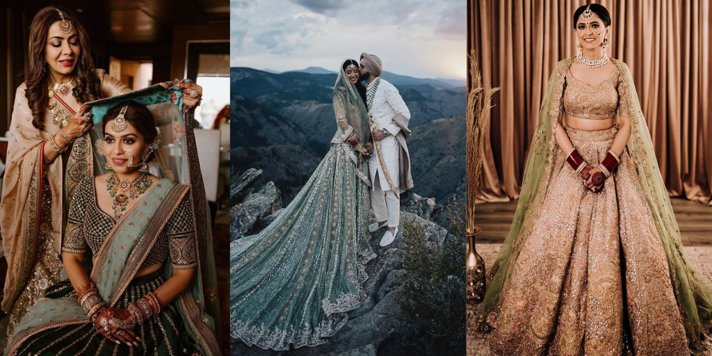 Colors for Bridal Lehengas - green