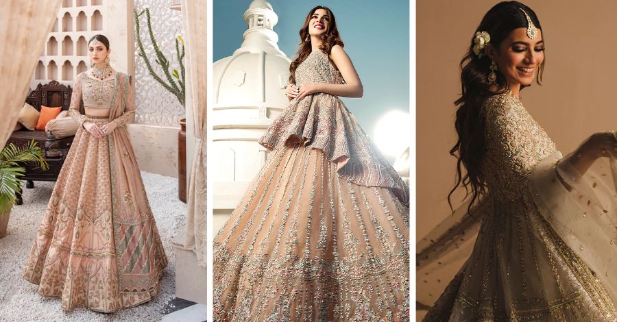 Pakistani Bridal Lehenga Designs In Embellished Heavy Hand Needle Work –  Aminas Collection