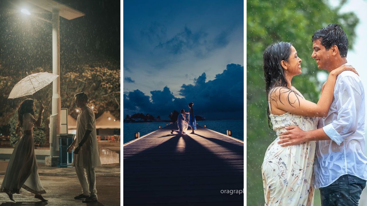 Surreal monsoon pre-wedding photoshoot clicks