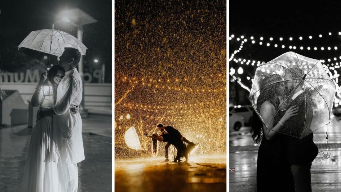 Monsoon pre-wedding photoshoot clicks