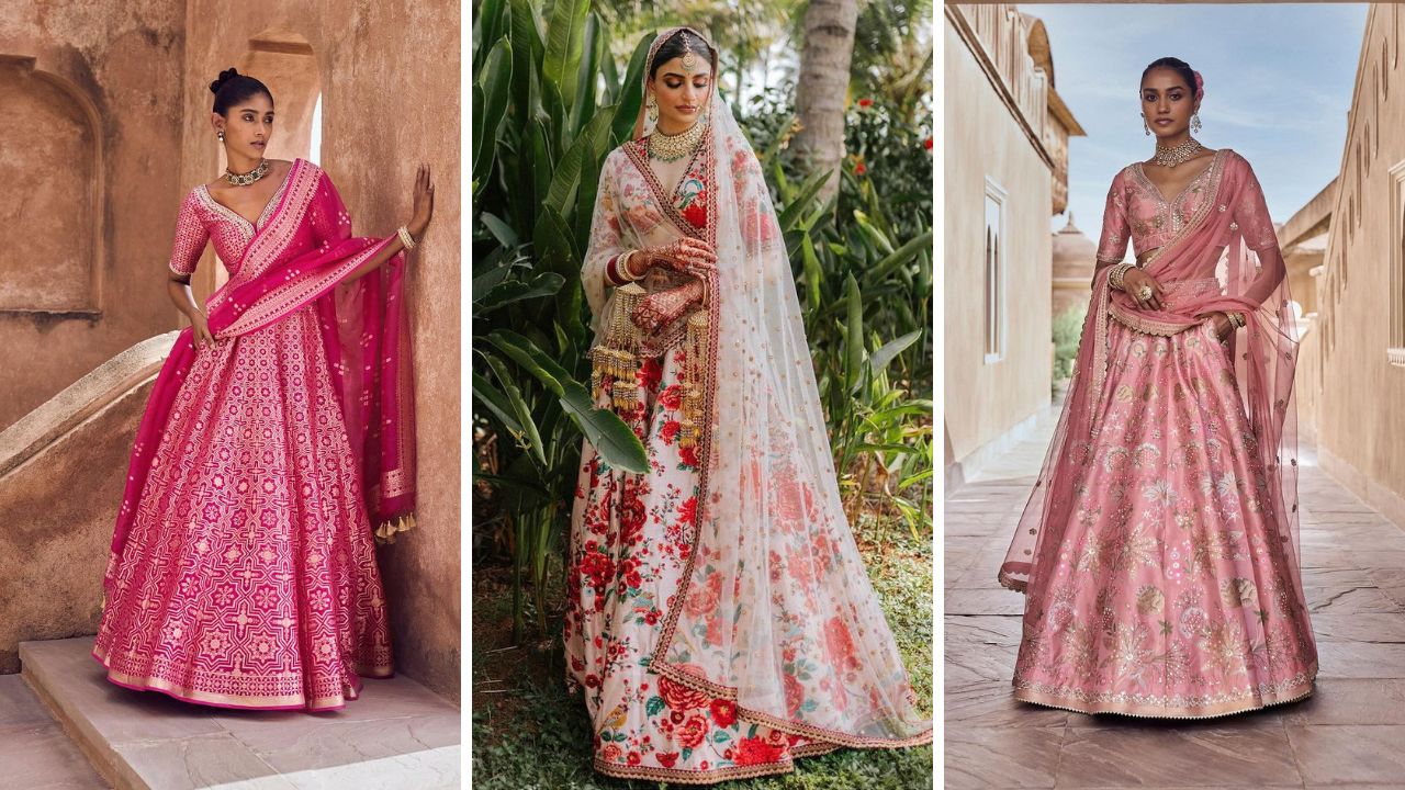 Choose minimal embroidery for a monsoon wedding