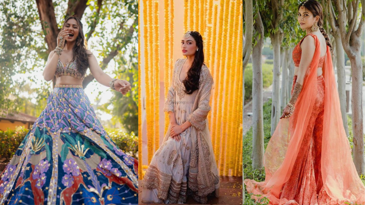 celebrity inspired wedding haldi outfit