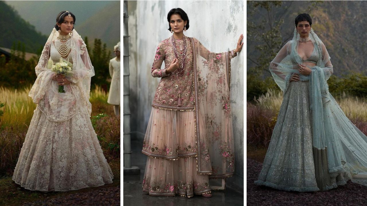 Textures and embellishments in bridal wear