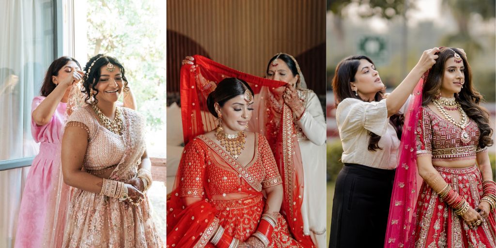 Bridal veil and dupatta trend photography
