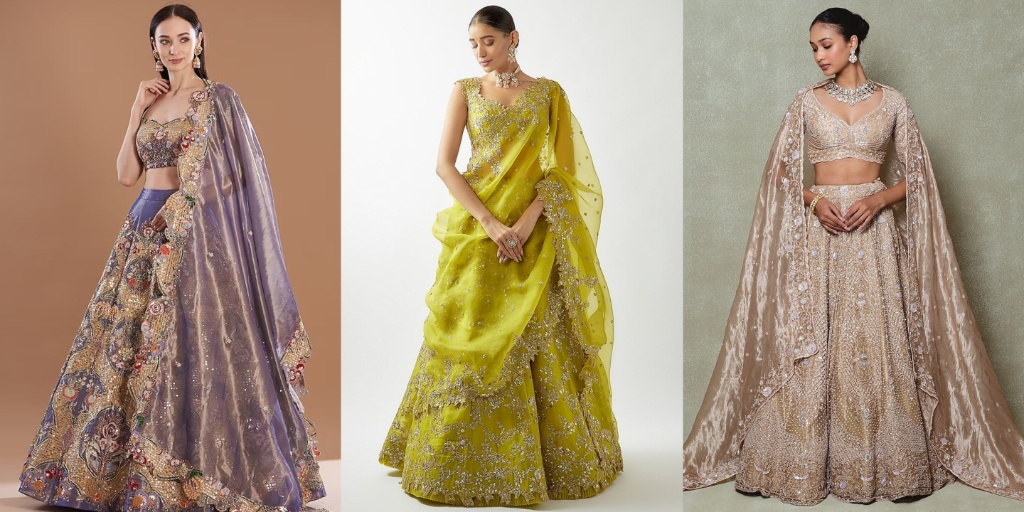 Organza vs Tissue for Lehenga Dupatta