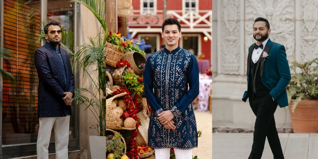 Groom indo-western styling for Sangeet, Cocktail & Mehendi