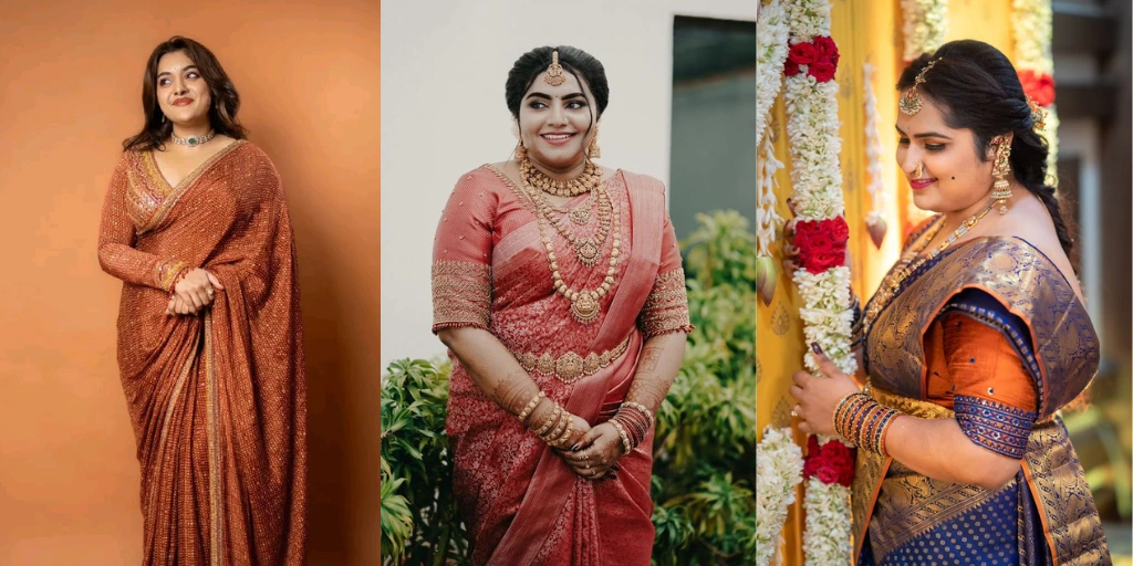 Saree Styling for Plus-Size Brides