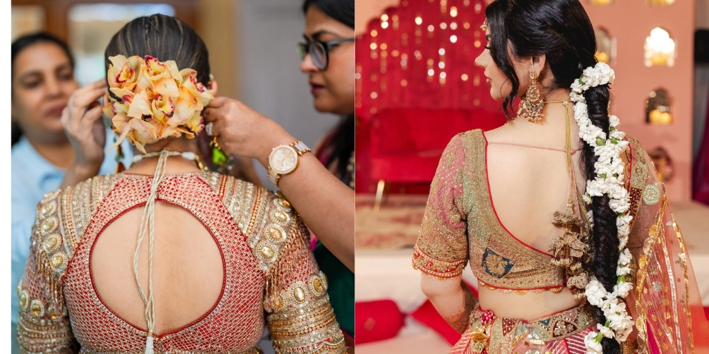 hairstyles with bridal saree