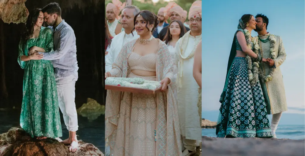 Brides wearing outfits from Anita Dongre's collection