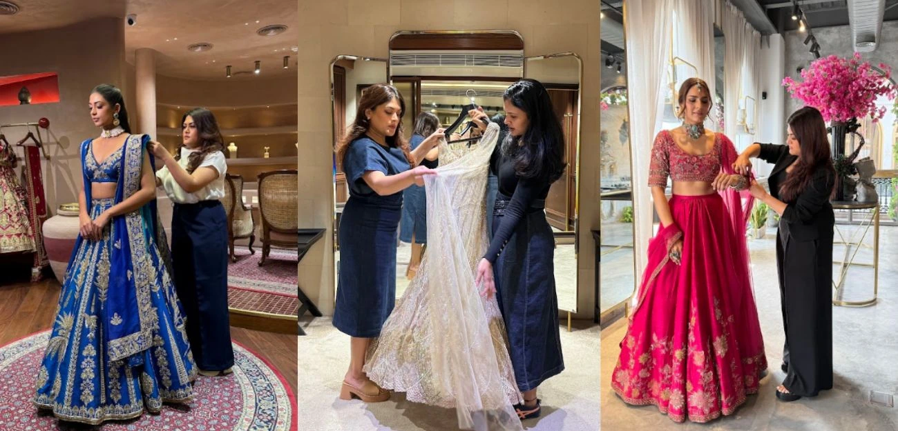 bride at a fitting consultation