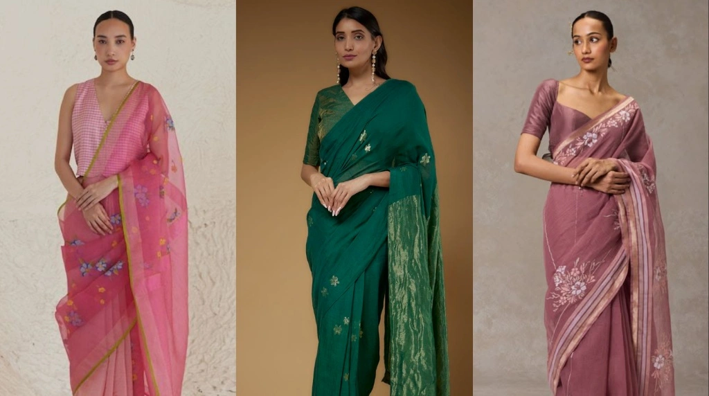 Jamdani saree for diwali look